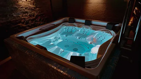 Jacuzzi wewnętrzne kwadratowe z podświetleniem LED